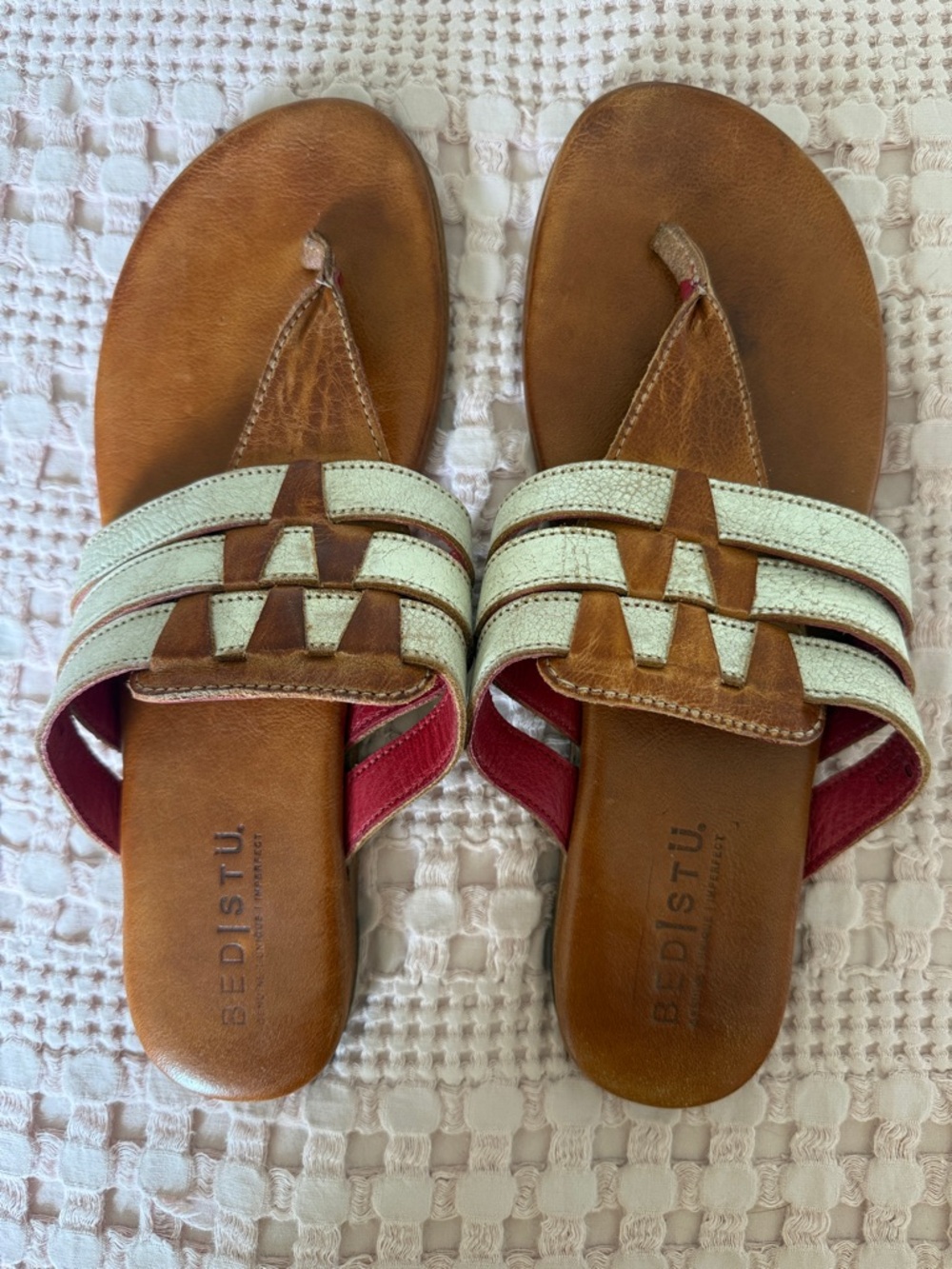 BED|STU Brown Leather Slide Sandals Yoli